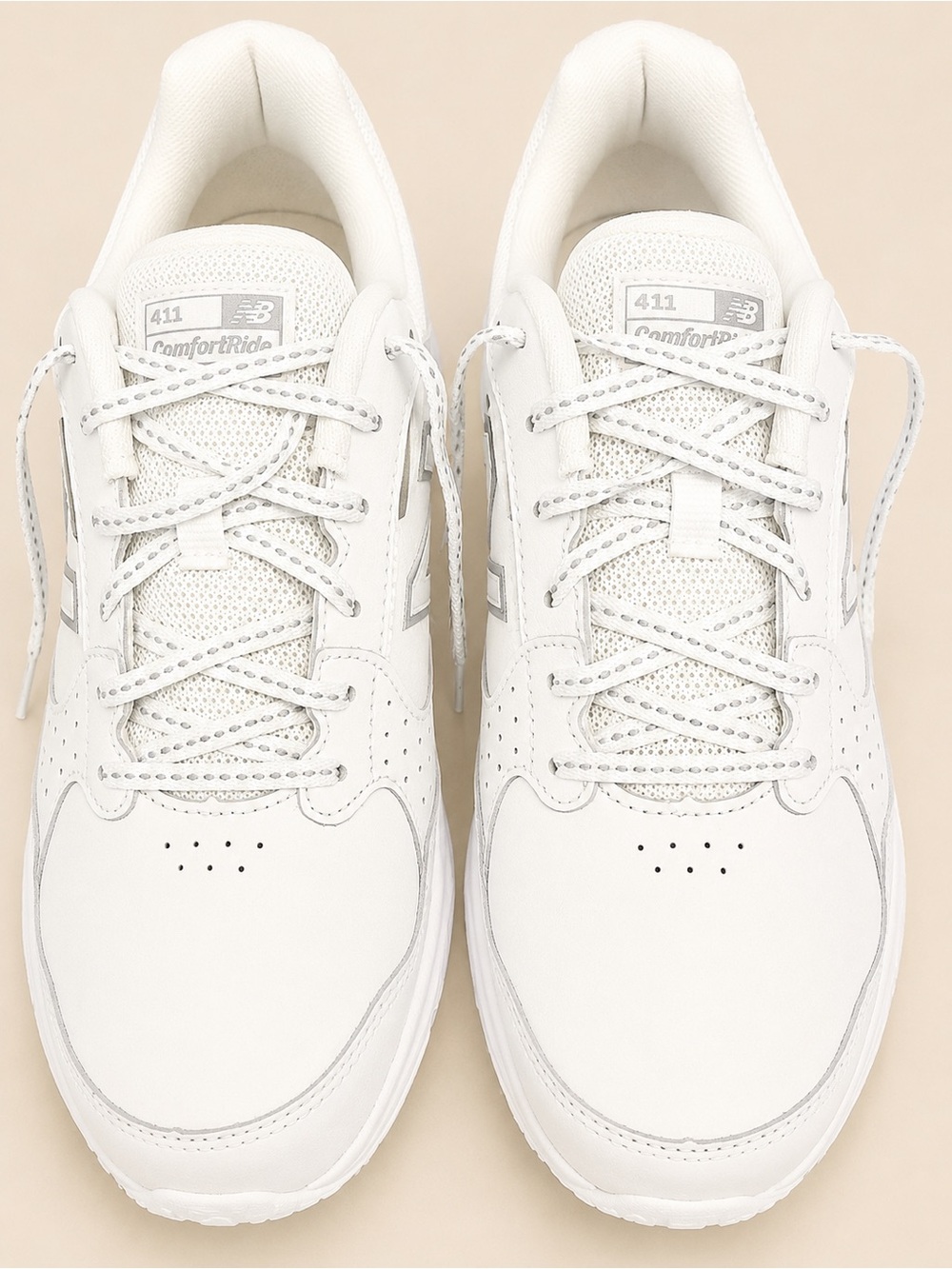 New Balance White and Light Gray ComfortRide Sneakers